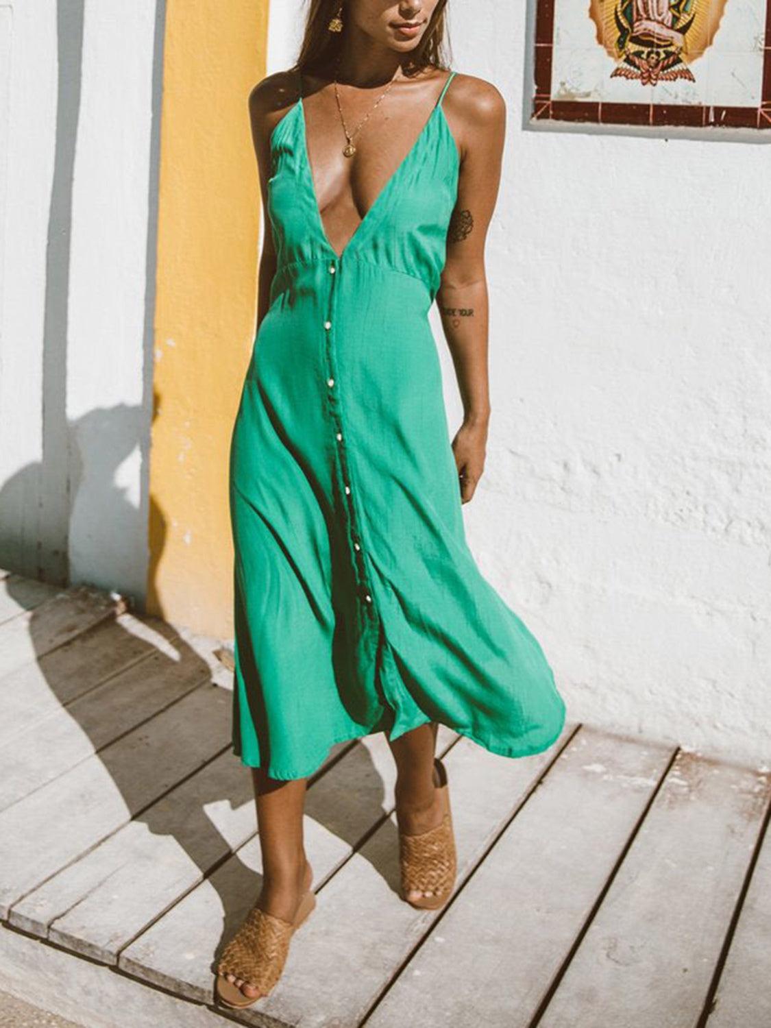 trader joe's green goddess salad dressing nutrition Sana Ribbed Side Slit Cami Midi Dress Green main image 0