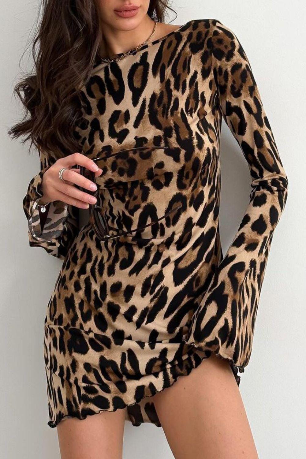 leopard backless dress POSTER GIRL