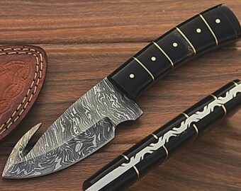 Cuchillo artesanal de acero de Damasco / Cuchillo multiusos hecho a mano / Herramienta para actividades al aire libre y camping