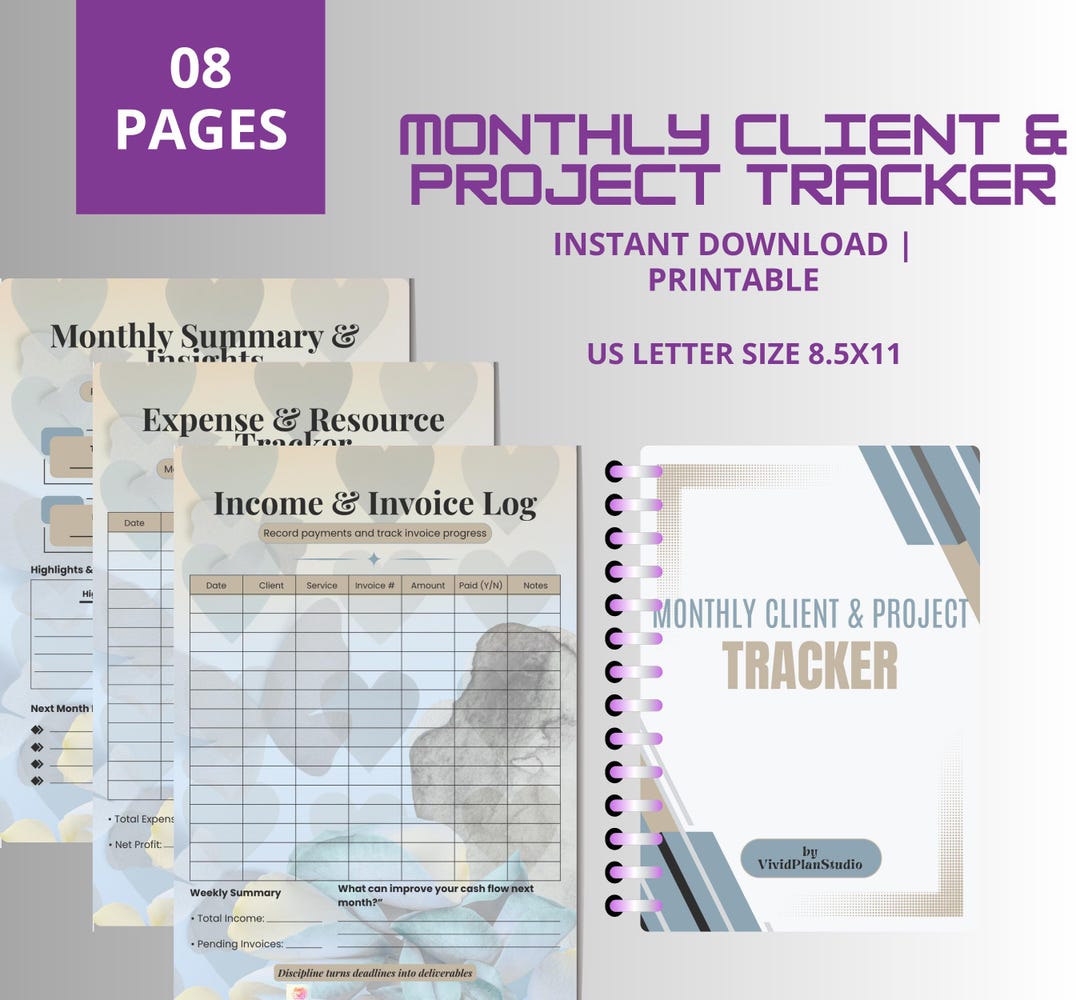 Client Project Tracker | Monthly Client & Project Planner – Tasks ...