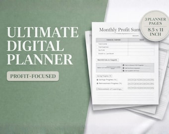 Etsy Seller Log & Monthly Profit Tracker | Side Hustle Income Expense Tracker | Small Business Bookkeeping Log | Freelancer Finance PDF