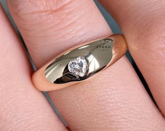 Anel solitário de moissanita, banhado a ouro branco 14k, aliança de noivado em formato de coração de 1,4 ct, aliança delicada para aniversário de casamento para ela