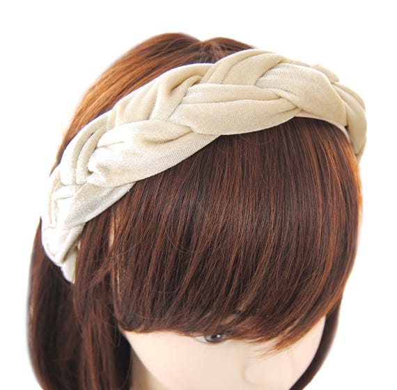 Haarband met ijzerdraad vintage groen - Hip&Haar