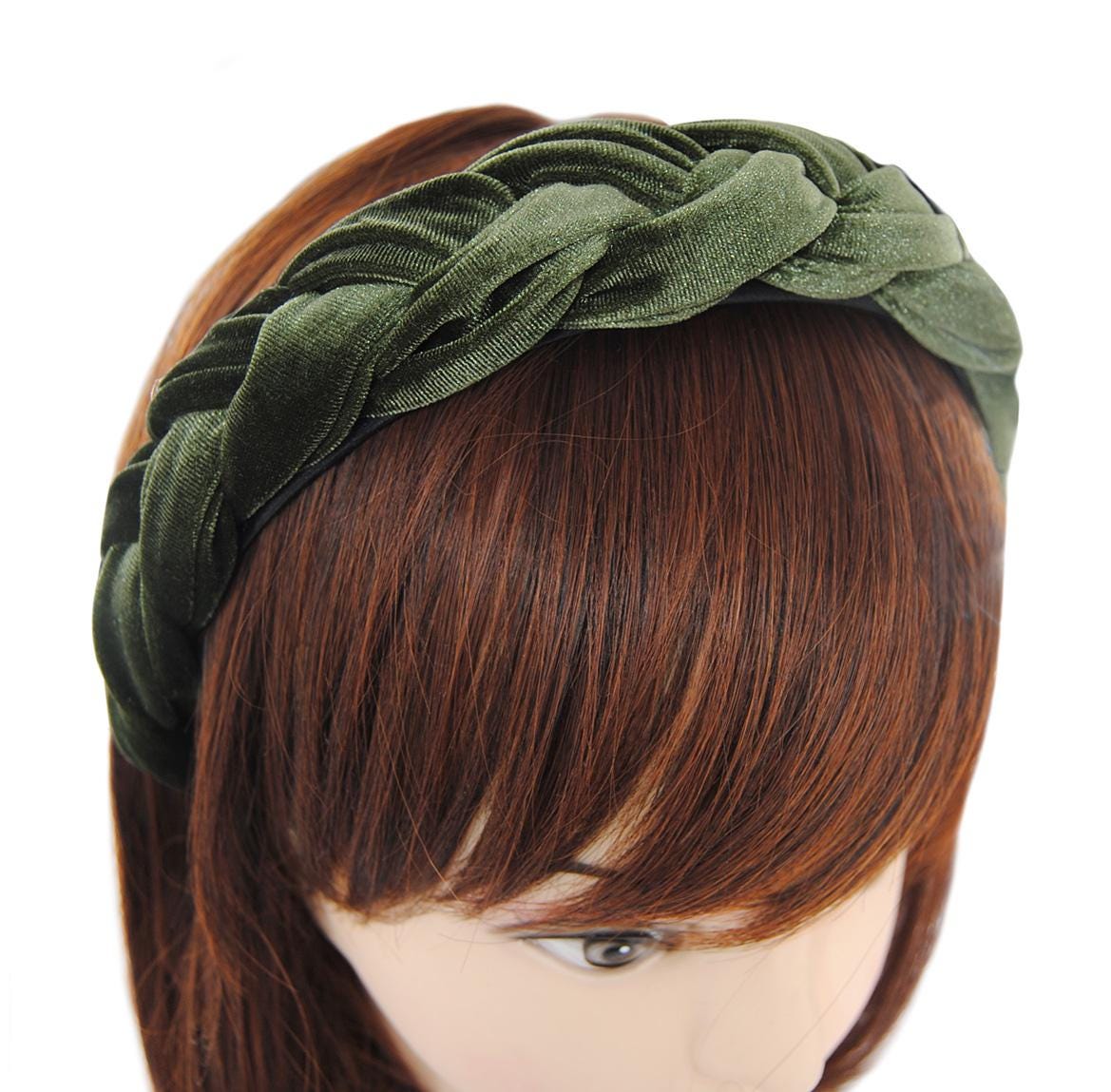 DHWEKU Trachten Stirnband Mit Geflochtenem Haar – 3-Strang-Fake Braid Für Dirndl, Hochzeit, Weihnachten – Einstellbar 45-55 Cm