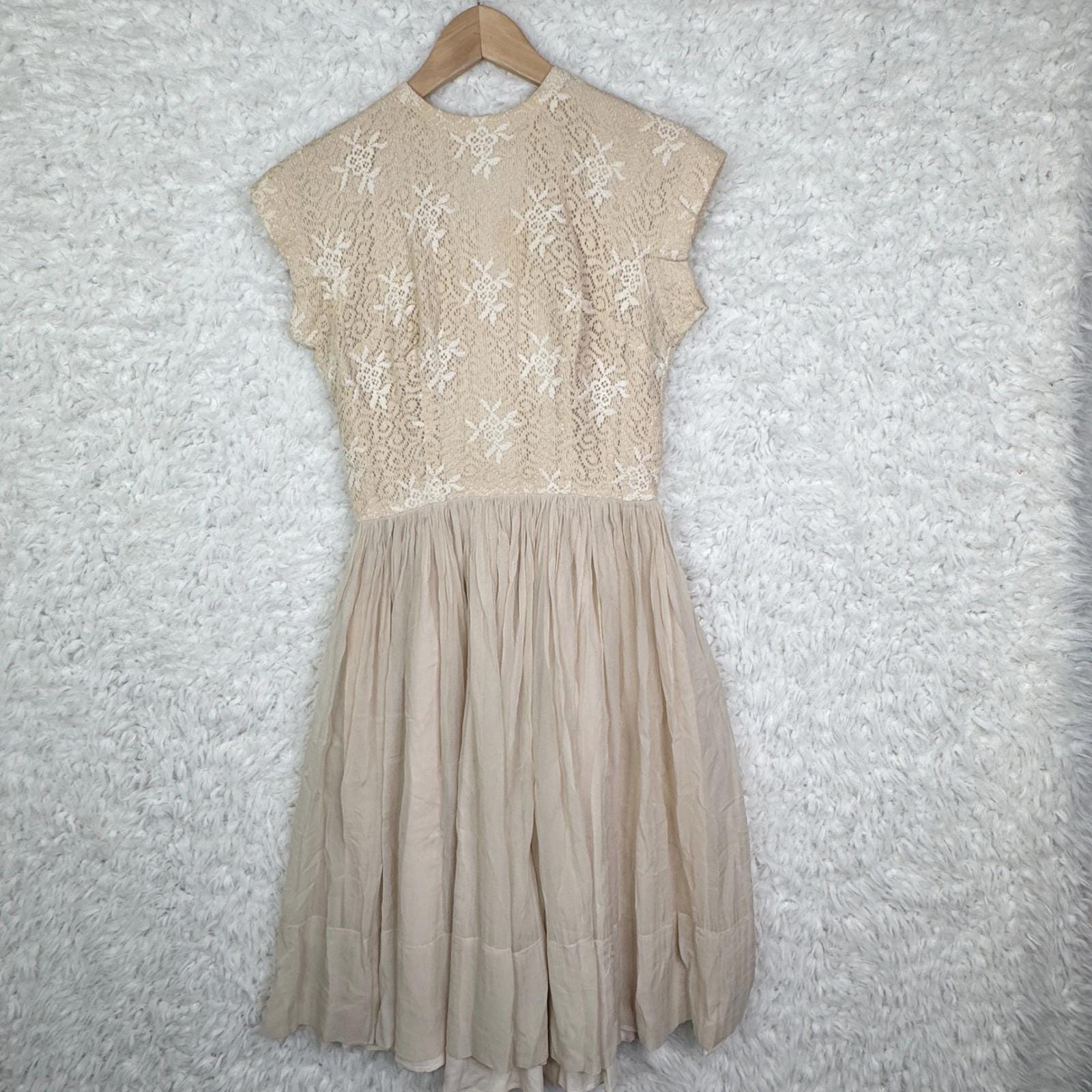 Vintage Cap Sleeve Lace White Cream Dress - Etsy