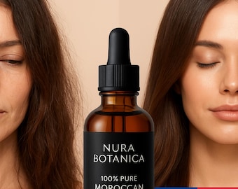 Aceite de argán marroquí puro (50 ml - 100 ml): prensado en frío, 100 % natural y orgánico. Cuidado del cabello y la piel.