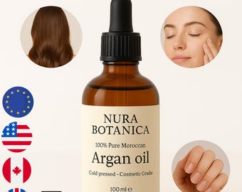 Pure Moroccan Argan Oil: Organic Cold Pressed Hair & Skin Treatment