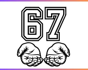 6 7 Meme Funny Hands SVG, Viral Humor (Digital Download)