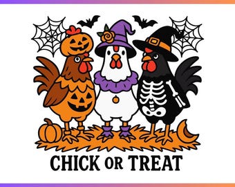 Funny Halloween Chickens SVG PNG, Spooky Season Clipart (Digital Download)