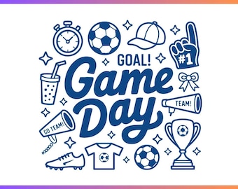 Soccer Doodles PNG SVG,Game Day PNG,Hand Drawn Doodle Design,Touchdown Season,Soccer Mom Png,Coquette,Sport,Digital Download,Cricutcut files