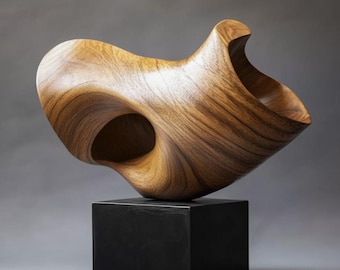 大型木彫、米国配送関税込み、抽象的な有機木彫、木彫、「抽象的な流れ