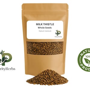 Organic Milk Thistle Seeds – Silybum Marianum | Whole Natural Seeds for Herbal Tea, Tinctures, Extracts & Wellness Blends