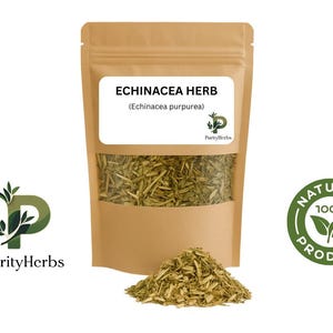 Organic Dried Echinacea Herb – Echinacea Purpurea | Natural Loose Leaf Herb for Herbal Tea, Infusions & DIY Apothecary
