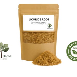 Organic Dried Licorice Root – Glycyrrhiza Glabra | Natural Cut Root Herb for Herbal Tea, Decoctions & DIY Apothecary