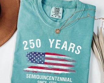 Retro USA 250th Anniversary Shirt, Comfort Colors, Patriotic Tee