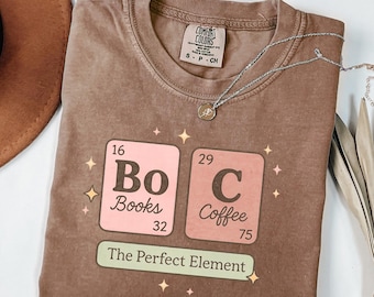 Books and Coffee Comfort Colors T-shirt, Bookish Gift