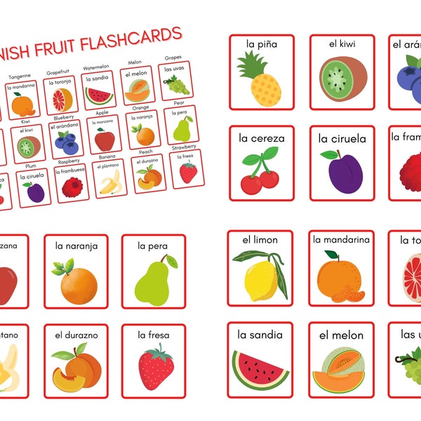 Spanish Fruit Flashcards