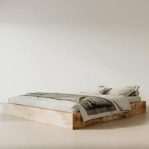 Low Profile Platform Bed Frame | VERO Bed | Modern Solid Walnut Bed | Minimalist Queen & King Bed