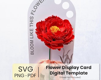 Flower Display Handle in SVG, PNG, PDF Digital Template | Instant Download | Bouquet Display Card | 3D Handle Cutting File for Cricut