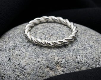Braided Band Ring in Sterling Silver, German Silver or Brass | Twisted Rope Ring | Minimalist Stackable Ring | Unisex Jewelry