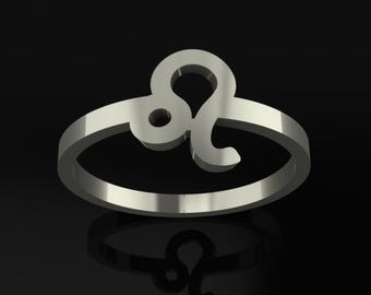Minimalist Leo Zodiac Symbol Ring, Astrology Inspired Celestial Jewelry, Horoscope Gifts for Her