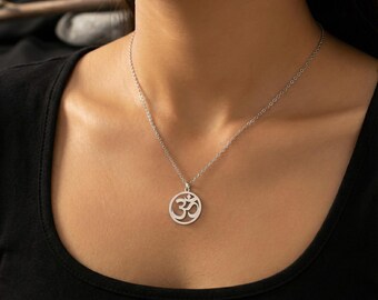 Sterling Silver Om Necklace, Shiva Sanskrit Pendant, Yoga Jewelry – Sacred Sound, Timeless Presence