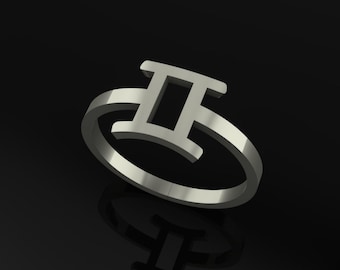 Minimalist Gemini zodiac sign ring crafted for astrology lovers seeking personalized everyday silver jewelry