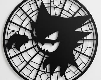 Haunter, Pokemon, Stained Glass Style, Svg,Dxf,Png, Design for CNC, Laser Cutting, Cricut, Glowforge, Wall Artg