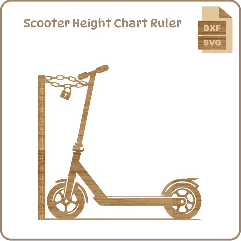 Scooter Height Chart Ruler Growth Chart Ruler Svg Dxf Design for