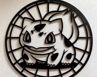 Bulbasaur, Pokemon, Stained Glass Style, Svg,Dxf,Png, Design for CNC, Laser Cutting, Cricut, Glowforge, Wall Art