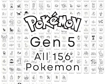Pokemon Bundle, Generation 5, Complete 156 Digital Designs – SVG, DXF Files