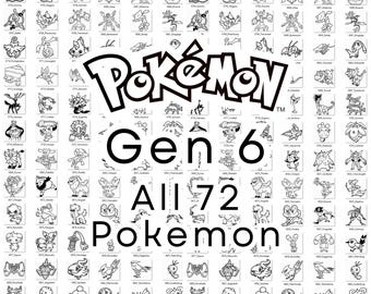 Pokemon Bundle, Generation 6, Complete 72 Digital Designs – SVG, DXF Files