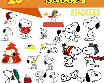 Snoopy Waterproof Sticker Bundle | Comic Art PNG Clip Art