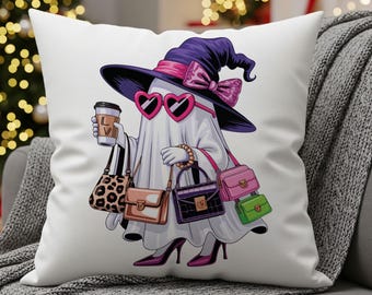 Funny Bougie Ghost with Pumpkin Halloween PNG (Digital Download)