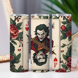 Pak met 10 png-ontwerpen voor jokerbekers – Dark Comic Chaos Character Art Sublimation Art