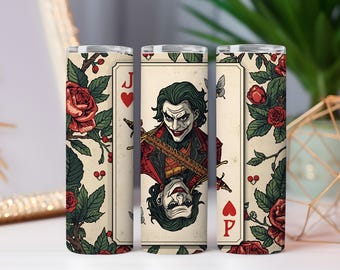 Pack of 10 PNGs Joker Tumbler Designs – Dark Comic Chaos Character Art Sublimation Art