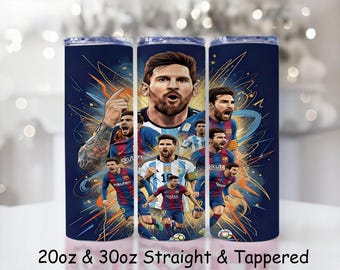 Messi Football Tumbler Wrap PNG: Soccer Fan Gift
