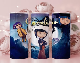 Horror Character Skinny Tumbler, Halloween Tumbler Wrap (Digital Download)