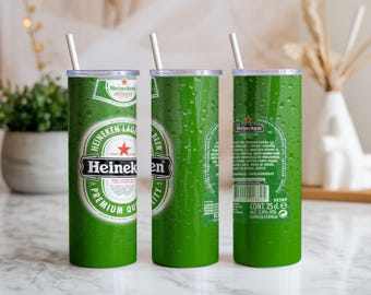 Diseño PNG para vaso de cerveza Green Lager, vaso delgado de 20 oz, diseño de sublimación de etiqueta de botella vintage, diseño para vaso de fiesta de bar.