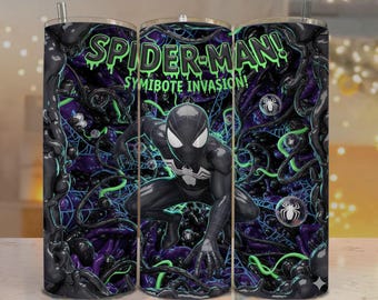 Spiderman Tumbler Wrap Design for 20oz and 30oz - Seamless PNG Files for Sublimation