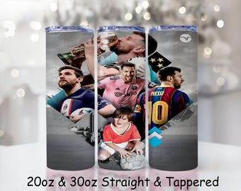 Lionel Messi Tumbler Wrap PNG: Soccer Fan Sublimation Design (Digital Download)
