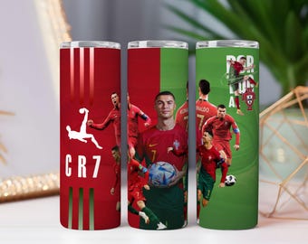 Pack Of 2 Cristiano Ronaldo Tumbler Wrap: Football Legend 20oz PNG (Digital Download)