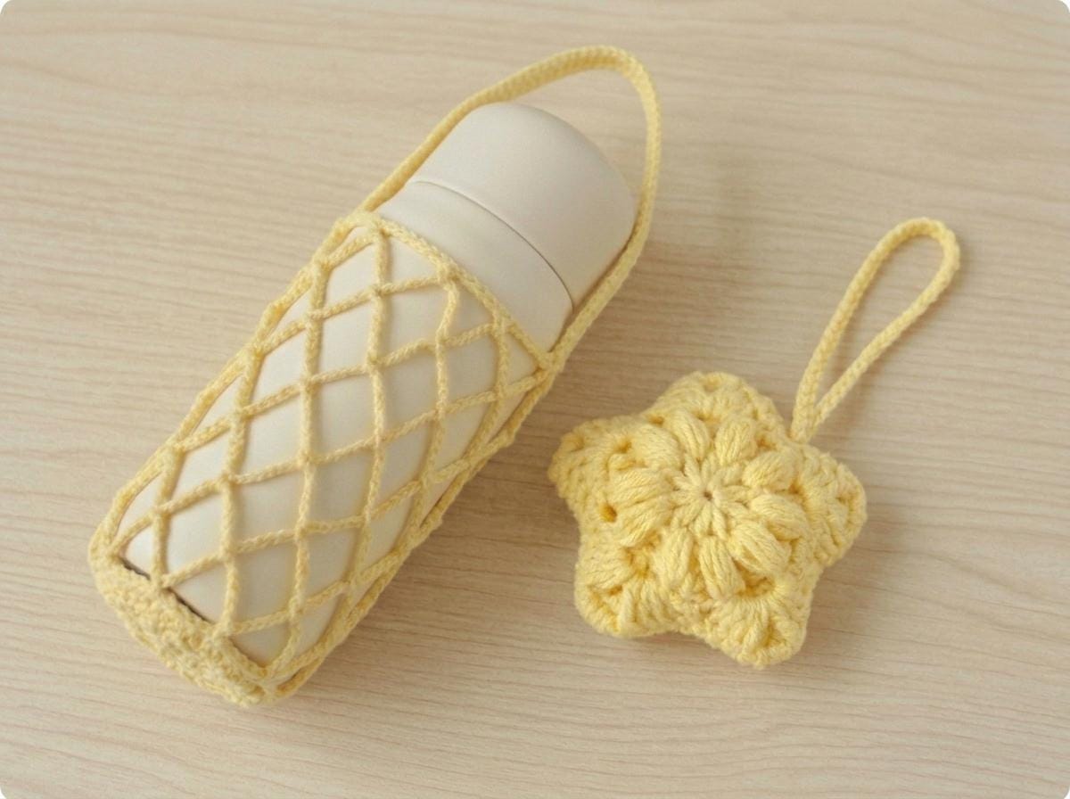 40 Crochet Water Bottle Holder Patterns for On the Go 34 Crochet Water Bottle Holder