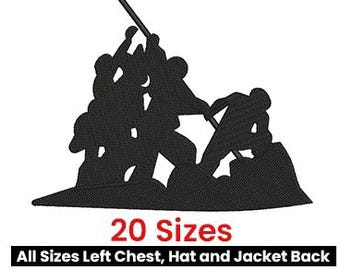 Iwo Jima Flag Raising Embroidery Design, Patriotic Military Tribute (20 Sizes) (Digital Download)