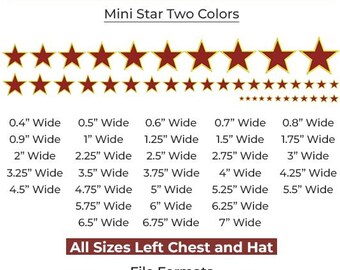 Stickdatei mini Stern , zweifarbig , 31 grössen ,