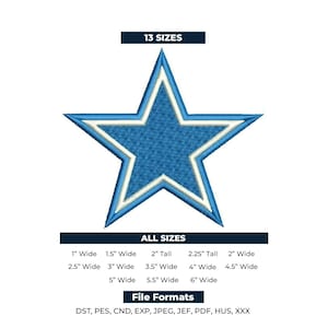 Star Embroidery Design, 13 sizes, 9 file formats.