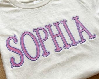 Fishtail 2 Color Embroidery Font, Satin Border Fill Stitch Monogram (Instant Download)