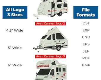 Camper Van Embroidery Design, Travel Trailer Bundle (Digital Download)
