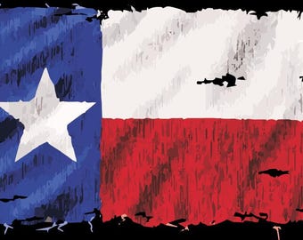 Tattered Texas Flag Svg, Eps,Dxf, Ai, Pdf, Png, Digital File.