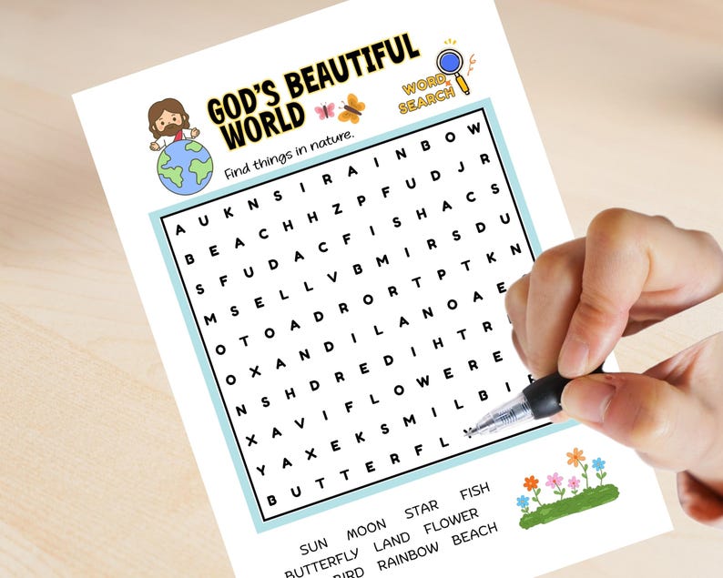 Christian Word Search for Kids | Bible Activity Pages (PDF) - Etsy